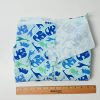 Blue + Green Animal Print Flannel Fabric - 40" x 46"