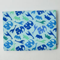 Blue + Green Animal Print Flannel Fabric - 40" x 46"