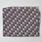 Vintage Gray + Pink Floral Woven Fabric - 36" x 44"