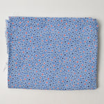 Vintage White, Blue + Red Geometric Print Woven Fabric - 36" x 44"