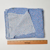 Vintage White, Blue + Red Geometric Print Woven Fabric - 36" x 44"