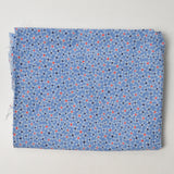 Vintage White, Blue + Red Geometric Print Woven Fabric - 36" x 44"