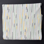 Green, Yellow + Neutral Stripe Print Cotton Spandex Jersey Knit Fabric - 56" x 116"