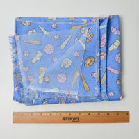 Pastel Baseball Print Woven Fabric - 41" x 62"