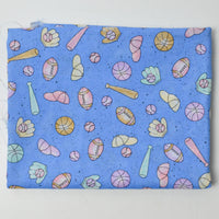 Pastel Baseball Print Woven Fabric - 41" x 62"