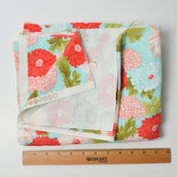 Blue, PInk + Red Floral Moda Flannel Fabric - 42" x 72"