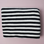 Black + White Striped French Terry Knit Fabric - 35" x 60"