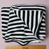Black + White Striped French Terry Knit Fabric - 35" x 60"