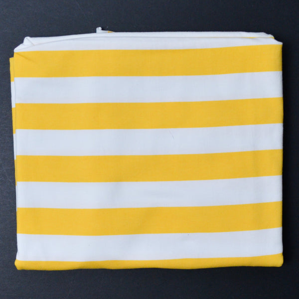 Yellow + White Striped Riley Blake Jersey Knit Fabric - 35" x 56"