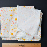 Cream + Blue, Yellow and Pink Print Cotton Spandex Jersey Knit Fabric - 44" x 108"