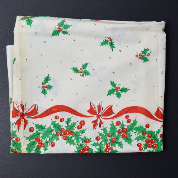 Vintage Christmas Border Fabric - 34" x 76" (Stained)