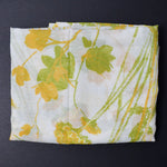 Green + Yellow Floral Sheer Curtain Fabric - 56" x 58"