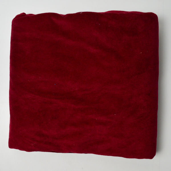 Dark Red Short Pile Velvety Knit Fabric - 48" x 66"
