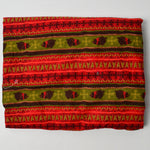 Red + Green Striped Winter Bear Joann Quilting Weight Woven Fabric - 44" x 64'