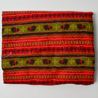 Red + Green Striped Winter Bear Joann Quilting Weight Woven Fabric - 44" x 64'