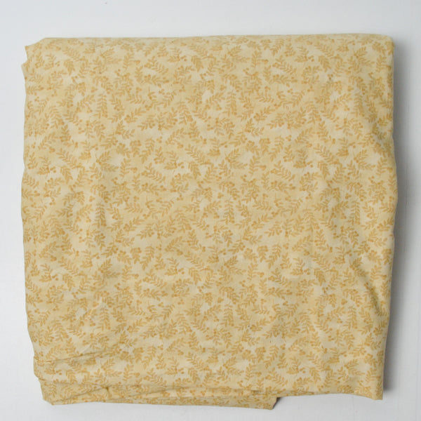 Light Tan Leaf Print Quilting Weight Woven Fabric - 44" x 160"