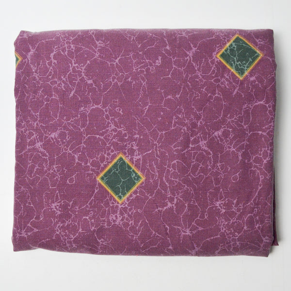 Marbled Purple + Green Diamond Print Flat Sheet - 88" x 90" (+Pillowcase)