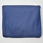 Blue + White Polyester Double Knit Fabric - 66" x 100"