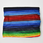 Rainbow Striped Shiny Velour Fabric - 37" x 64"