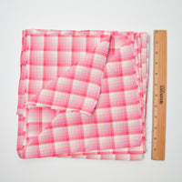 Pink Gradient Check Woven Cotton Fabric - 42" x 64"