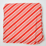 Red + White Diagonal Stripe Quilting Weight Woven Fabric - 42" x 212"