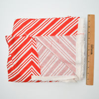 Red + White Diagonal Stripe Quilting Weight Woven Fabric - 42" x 212"