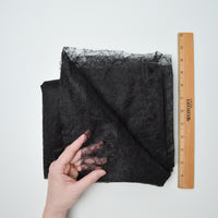 Black Floral Lace Fabric - 48" x 70" + Extra