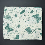 Cream + Green Nature Print Tandem Textiles Jersey Knit Fabric - 64" x 82"
