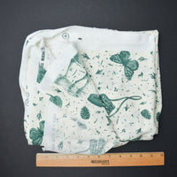 Cream + Green Nature Print Tandem Textiles Jersey Knit Fabric - 64" x 82"