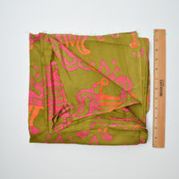 Green, Orange + Pink Resist Dyed Lightweight Woven Fabric - 44" x 172"