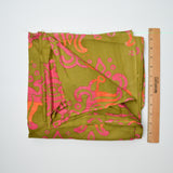 Green, Orange + Pink Resist Dyed Lightweight Woven Fabric - 44" x 172"