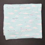 Airplane + Clouds Dear Stella Cotton + Spandex Knit Fabric - 65" x 60"