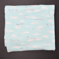 Airplane + Clouds Dear Stella Cotton + Spandex Knit Fabric - 65" x 60"
