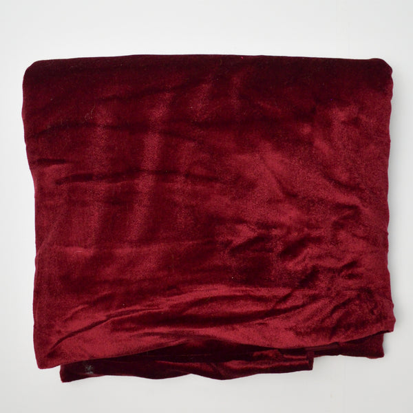 Dark Red Velvet Knit Fabric - 76" x 90"