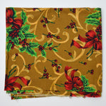 Warm Brown + Holly Print Joann Quilting Weight Woven Fabric - 38" x 44"