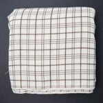 Brown + White Plaid Loose-Woven Fabric - 44' x 144"