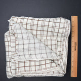 Brown + White Plaid Loose-Woven Fabric - 44' x 144"