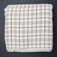 Brown + White Plaid Loose-Woven Fabric - 44' x 144"