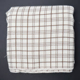 Brown + White Plaid Loose-Woven Fabric - 44' x 144"
