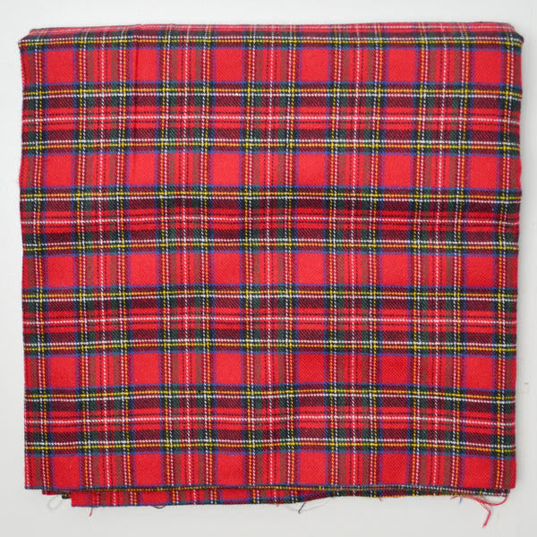 Red + Green Plaid Soft Flannel Fabric - 40" x 45"