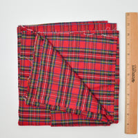 Red + Green Plaid Soft Flannel Fabric - 40" x 45"
