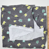 Gray + Cactus Print Double Knit Fabric - 33" x 60" + Extra