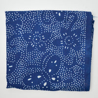 Indigo Butterflies + Floral Dotted Woven Fabric - 35" x 132"