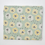 Green, White + Yellow Sheep Double Knit Fabric - 36" x 84"