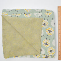 Green, White + Yellow Sheep Double Knit Fabric - 36" x 84"