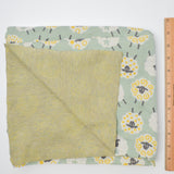 Green, White + Yellow Sheep Double Knit Fabric - 36" x 84"