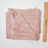 Peach + Gray 100% Linen Lightweight Woven Fabric - 50" x 58"