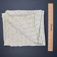 Light Beige + Pink, Red + Blue Floral Silky Lightweight Woven Fabric - 37" x 136"