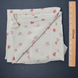 Light Tan + Red Horse Print Silky Lightweight Woven Fabric - 46" x 112"