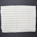Ivory + Black Pinstripes Textured Woven Fabric - 58" x 146"